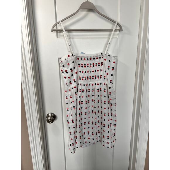 NWT Ann Taylor Womens Floral Embroidered Smocked Back Flare Dress White Size 10P - Picture 2 of 13